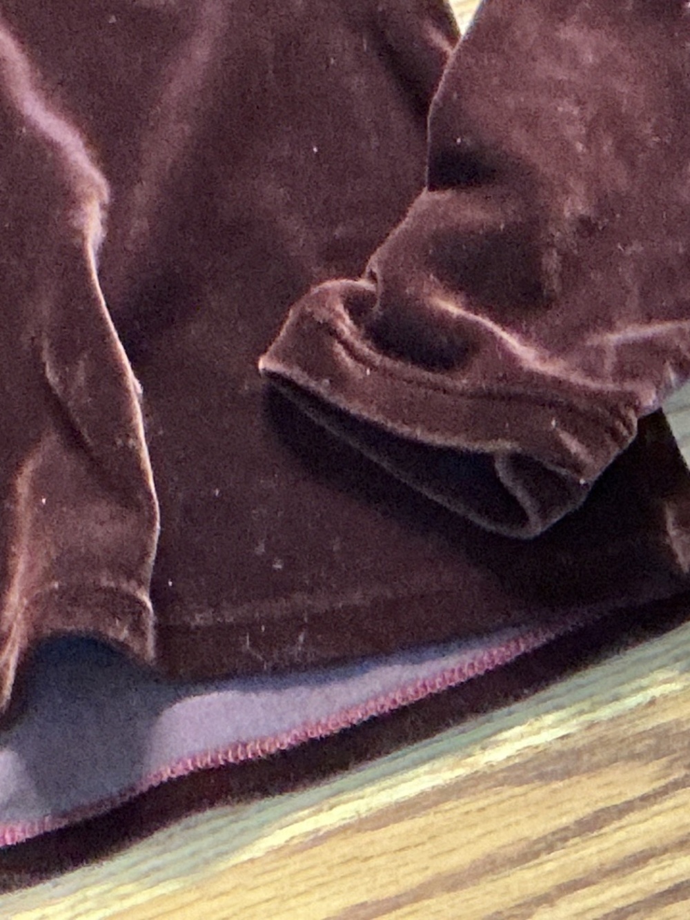 Banana Republic Dark Burgundy  Velour Long Sleeve Top Size S - Picture 3 of 5